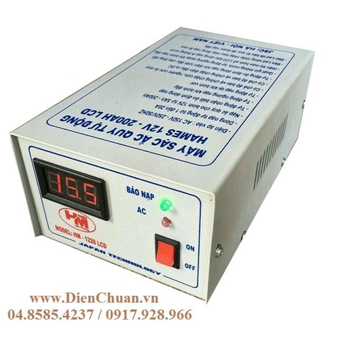 Máy sạc ắc quy tự động Hames 12V-200Ah HM-1220 LCD ( HAMES HM1220LCDSM 12V-20A/200AH)