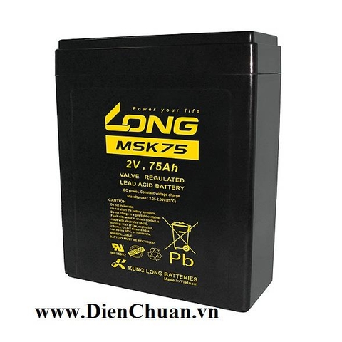 Bình ắc quy Long 2V-75Ah MSK75