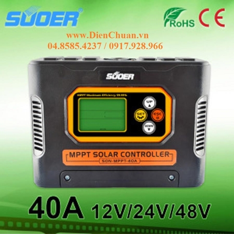 Bộ điều khiển sạc pin năng lượng mặt trời MPPT 40A Suoer Son-mppt-40A