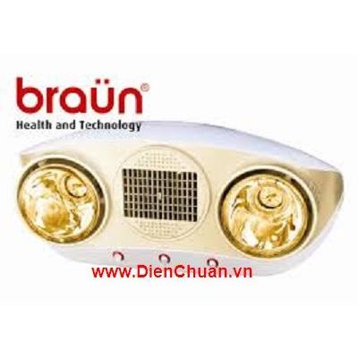 Đèn sười Braun 2 bóng sưởi vàng