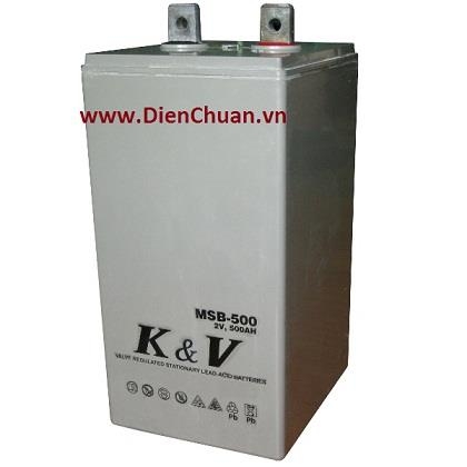 Ắc quy khô K&V 2V-500Ah MSB-500