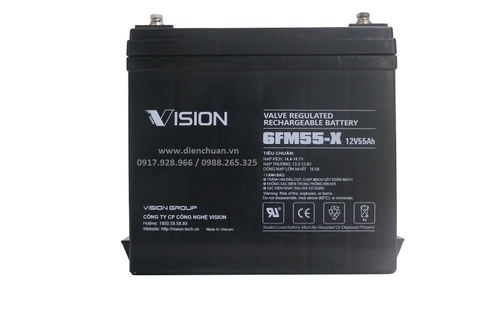 Ắc quy Vision 12V-55Ah 6FM55-X