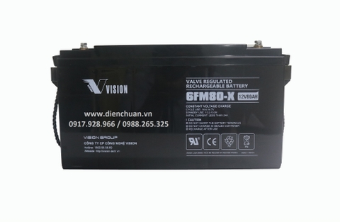 Ắc quy Vision 12V-80Ah 6FM80X/ 6FM80E-X