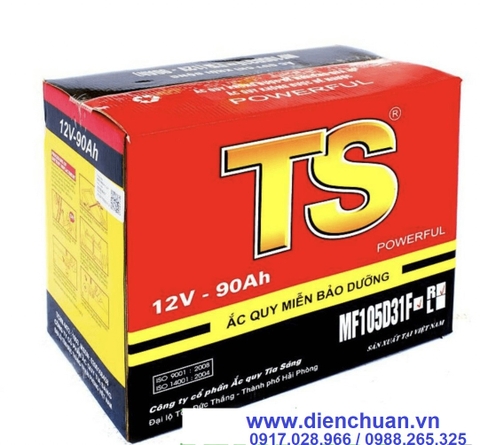 Ắc quy Tia Sáng TS 12V-90Ah MF105D31FL/FR