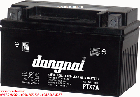 Ắc quy Đồng Nai 12V 7Ah PTX7A