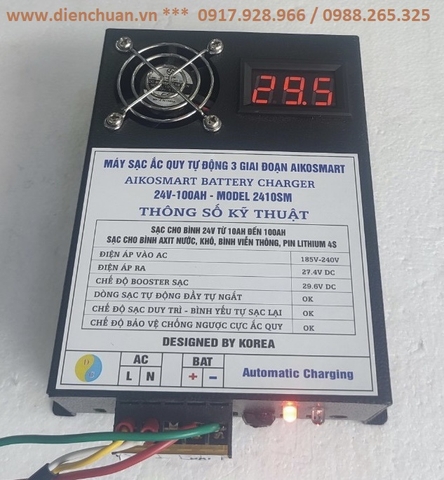 Sạc (nạp) ắc quy AIKOSMART 24V 100Ah