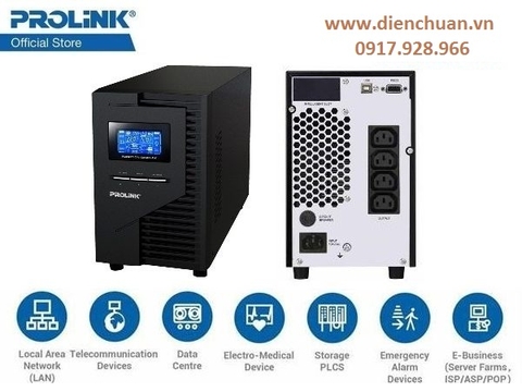 Bộ lưu điện UPS Online 1000VA (1KVA) Prolink PRO901WL