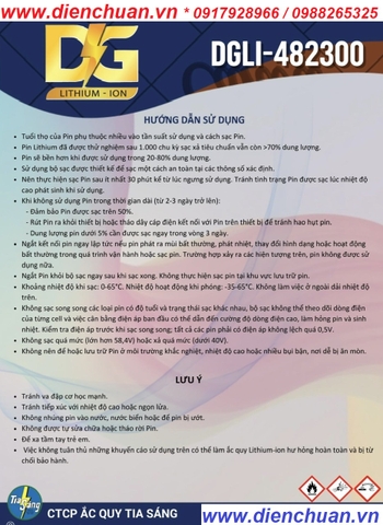 Pin Lithium 48V-230AH ( DGLI-482300 ) dùng cho xe điện- xe golf- xe nâng