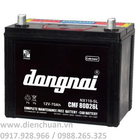 Ắc quy Đồng Nai 12V 70Ah CMF 80D26(R/L)