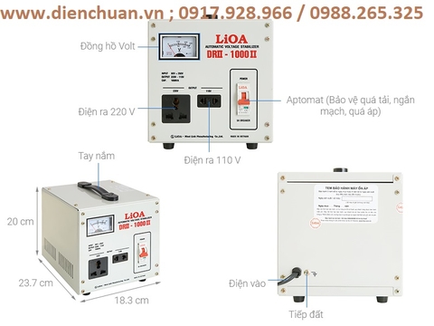 Ổn áp LIOA DRII-1000II ( 1KVA/1000VA 50V-250V)