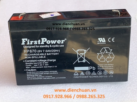 Ắc quy First Power 6V 7.0AH/20HR FP670