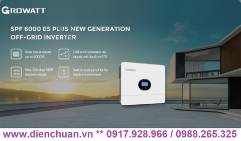 Biến tần Off-Grid Growatt 6KW SPF 6000 ES Plus/  Inverter Growatt SPF 6000 ES Plus 6000W- 2 MPPT