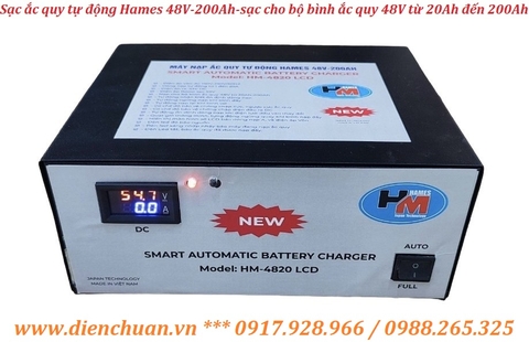 Máy sạc ắc quy tự động Hames 48V-200Ah HM-4820 LCD