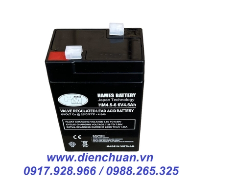 Ắc quy 6V 4.5Ah HAMES HM4.5-6 / pin 6V-4.5Ah
