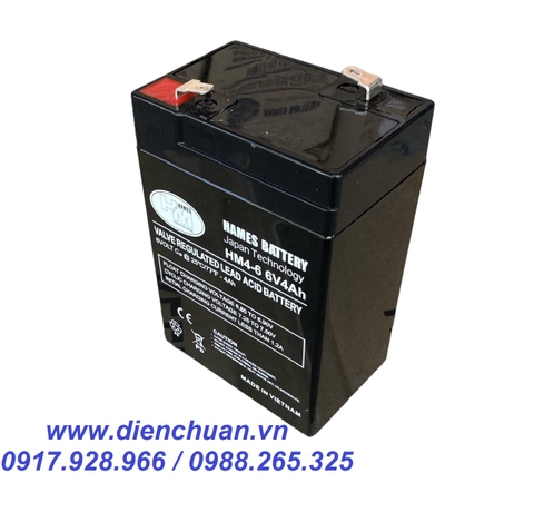 Ắc quy 6V 4Ah HAMES HM4-6 / pin 6V-4Ah