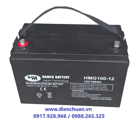 Ắc quy GEL xả sâu 12V 100Ah  Hames HMG100-12 dùng cho xe điện- Solar - kích điện inverter