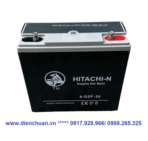 Ắc quy xe đạp điện xe máy điện HITACHI 12V 30AH 6-DZF-30