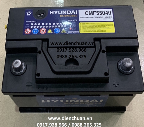 Ắc quy Hyundai CMF55040 ( 12V 50Ah) cọc chìm/cọc thụt