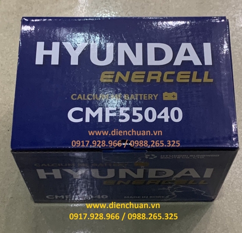 Ắc quy Hyundai CMF55040 ( 12V 50Ah) cọc chìm/cọc thụt