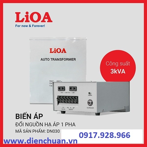 Biến áp (biến thế) đổi nguồn Lioa 3000VA ( 3KVA)/  Lioa DN030