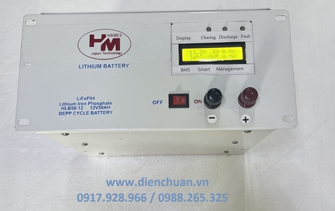 Ắc quy pin Lithium LiFePO4 Hames 12V 50Ah HLB50-12