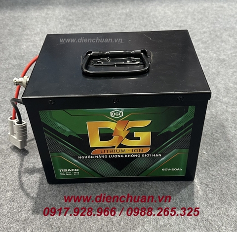Pin Lithium dùng cho xe máy điện 60V 20Ah ( DGLI-60200 )/ Ắc quy Lithium Đức Giang- Tia Sáng 60V-20Ah