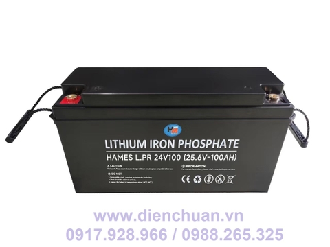 Pin lithium 25.6V 100Ah HAMES L.PR 24V100 ( Ắc quy Lithium 24V 100Ah/ 25.6V 100AH)