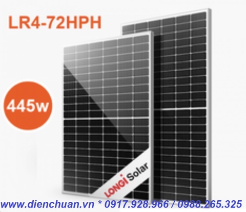 TẤM PIN NĂNG LƯỢNG MẶT TRỜI LONGI 445W HAI MẶT KÍNH
