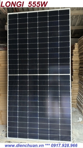 Tấm pin năng lượng mặt trời LONGI 555W 2 mặt kính