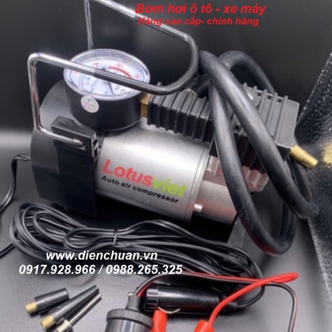 Bơm hơi ô tô xe máy 12V 14A Lotusviet CY102-2S