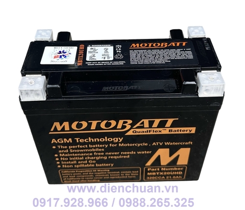 Ắc quy Motobatt MBTX20UHD/ Motobatt MBTX20UHD ( 12V 21AH) large displacement motorcycle battery