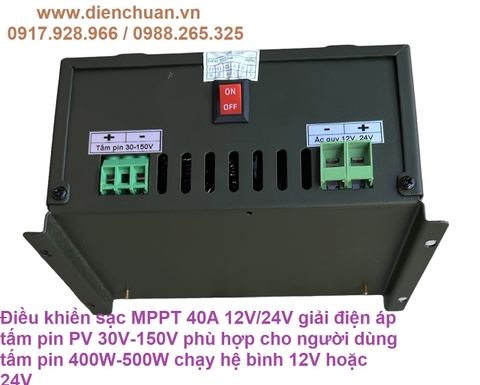Điều khiển sạc pin năng lượng mặt trời MPPT40A 12V/24V ( (Hames MPPT12/24/40A)