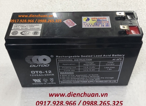 Ắc quy Outdo 12V 6Ah OT6-12