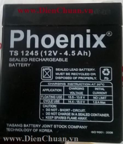 Ắc quy Phoenix 12V 4.5Ah TS1245