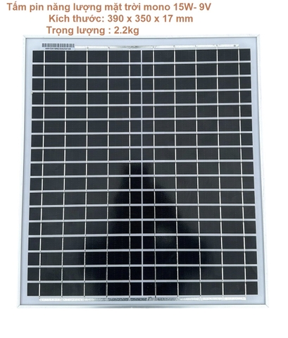 Tấm pin năng lượng mặt trời mono 15W- 9V Hames HM15Wp-18M