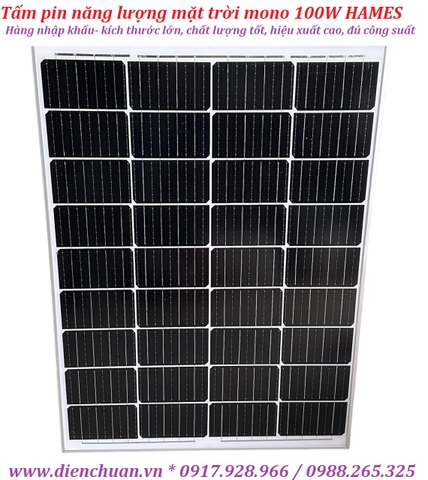 Tấm pin năng lượng mặt trời Mono 100W Hames HM100Wp-36M