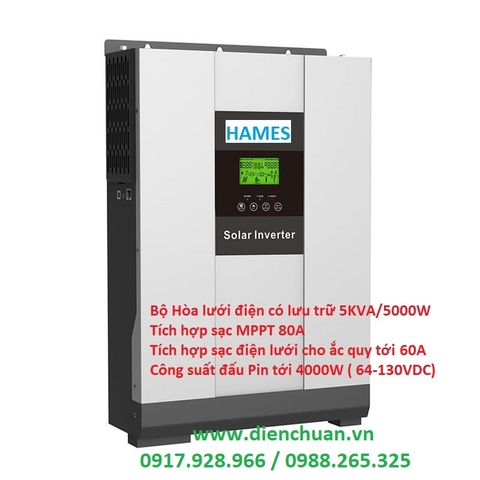 Bộ hòa lưới điện mặt trời có lưu trữ Hames 5000W 48V/ Inverter Solar hoà lưới có lưu trữ 5KW