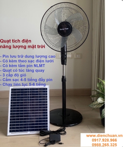 Quạt sạc tích điện năng lượng mặt trời  - Quạt năng lượng mặt trời cây đứng Solar Fan 168