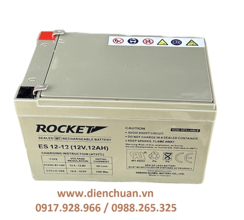 Ắc quy Rocket ES12-12 (12V 12AH )