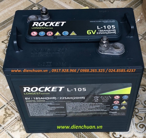 Ắc quy xe điện Rocket 6V-225ah L-105