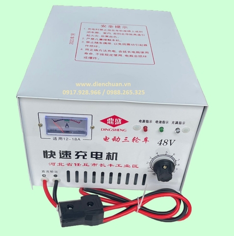 Sạc (nạp) ắc quy xe điện xe nâng 48V 20A/200Ah DINGSHENG (sạc cho bộ bình ắc quy 48V 100Ah- 200Ah)