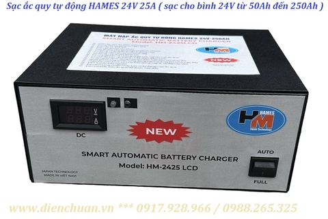 Máy sạc ắc quy tự động Hames 24V-250Ah HM-2425 LCD