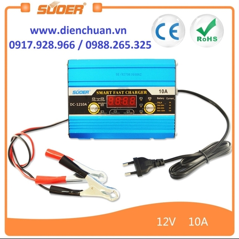 Bộ sạc bình ắc quy 10A 12V-100Ah Suoer DC-1210A