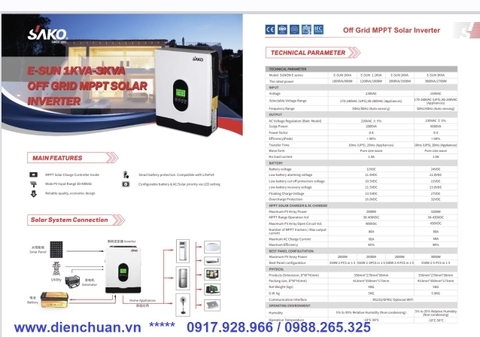 BIẾN TẦN- INVERTER SAKO 2.7KW, PV 30-430V ( E-SUN 3KVA)