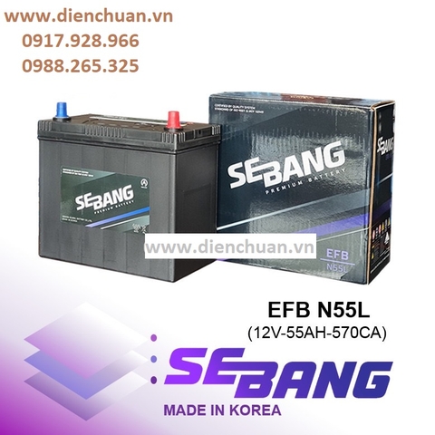 ẮC QUY SEBANG EFB N55L (12V-55AH)