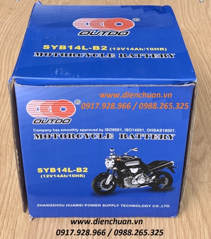 Ắc quy xe moto xe máy phân khối lớn SYB14L-B2 (12V14Ah/10HR)