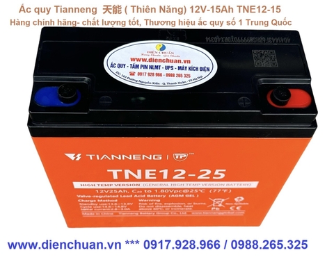 Ắc quy xe máy điện Tianneng TNE12-25 (12V-25Ah)/ Tianneng TNE12-25 battery (12V-25Ah)