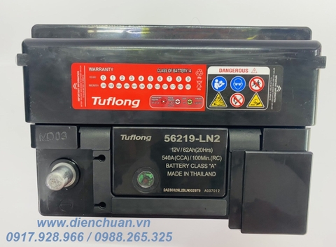 Ắc quy Tuflong 56219-LN2 (12V- 62Ah )