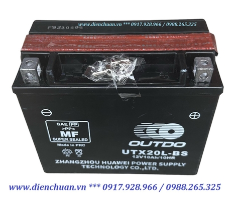 Ắc quy xe máy UTX20L-BS 12V18/10HR - Outdo 12V 18AH/10HR UTX20L-BS