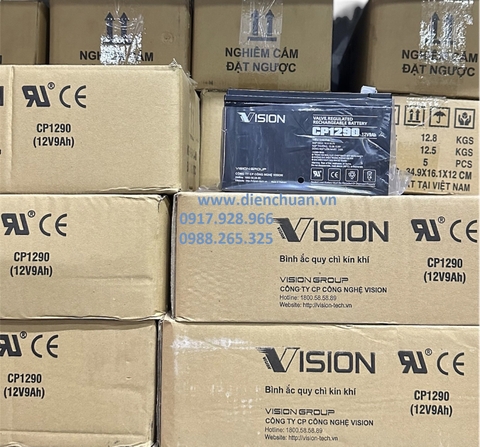 Bình ắc quy Vision 12V-9Ah CP1290